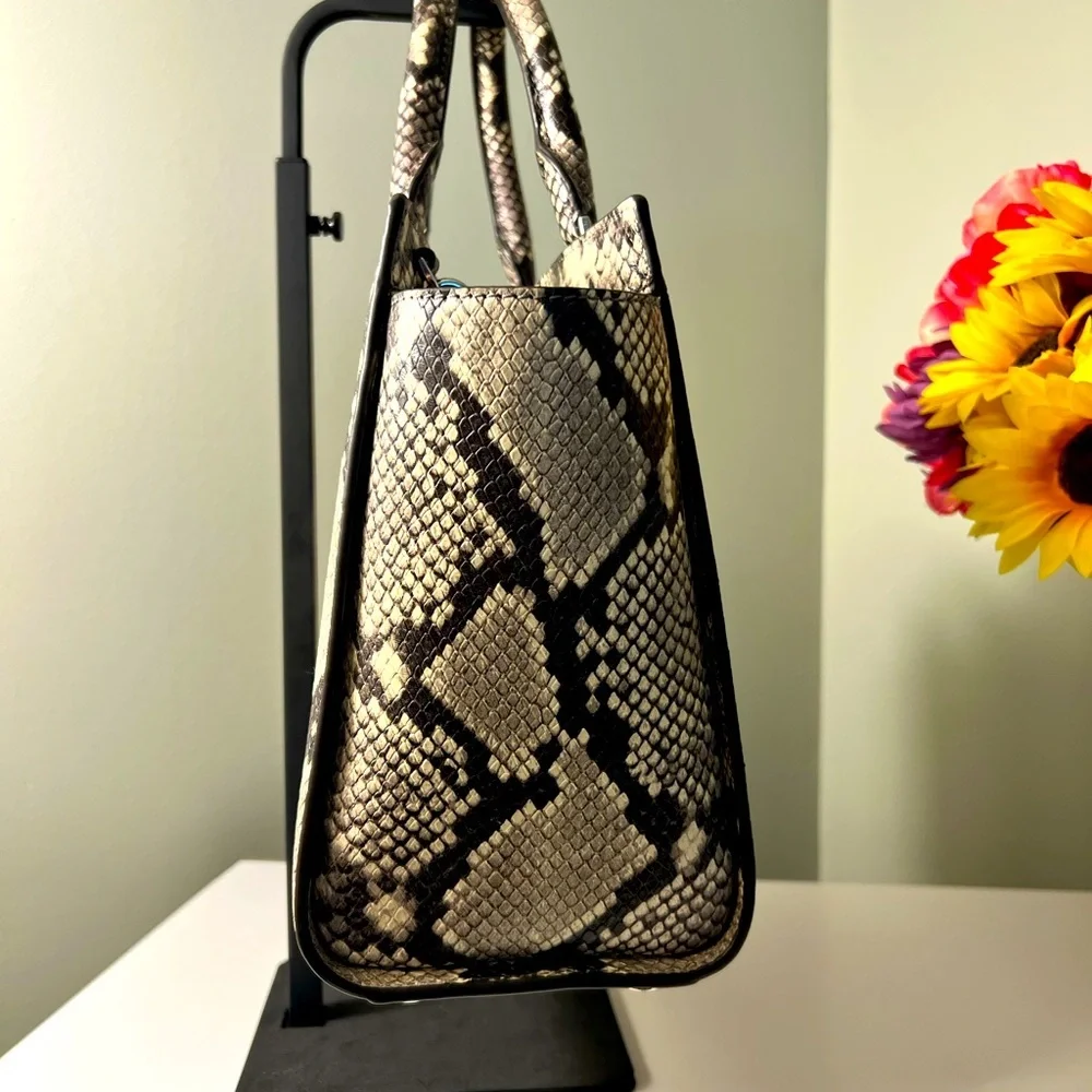 NWT Michael Kors Tina Python Snake Embossed Leather Satchel